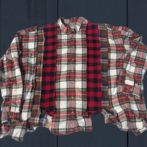 aa80 Raw seam oversized flannel